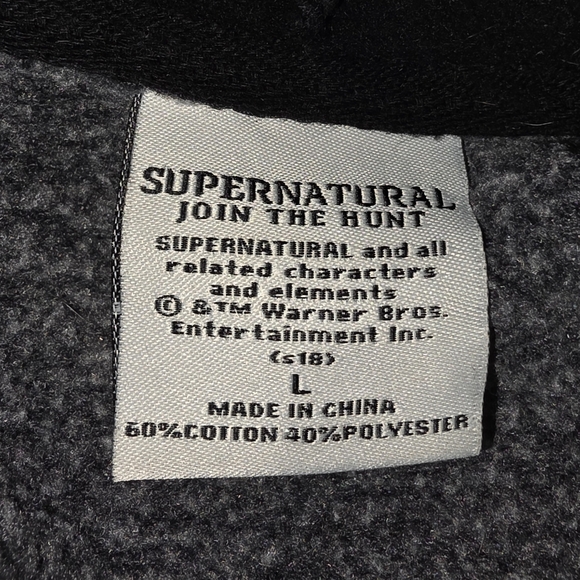 Supernatural Join the Hunt Varsity‎ Hoodie Jacket Large Gray Purple Winchester - Picture 7 of 9